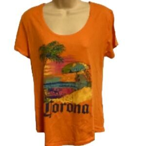 CORONA Beer Tropical Beach T shirt by OLD NAVY Collectabilitees Womens Medium